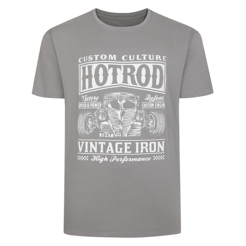 Bigdude Vintage Iron Print T-Shirt Grey Tall