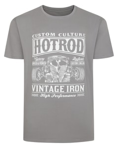 Bigdude Vintage Iron Print T-Shirt Grey Tall