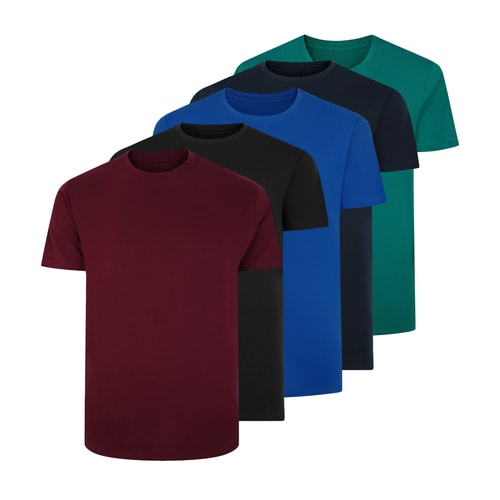 Bigdude 5 Pack Plain T-Shirts