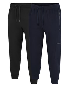 Bigdude Zipped Cargo Utility Joggers Twin Pack Black/Navy