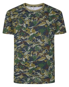 Bigdude Leaves AOP Camouflage T-Shirt Dark Khaki