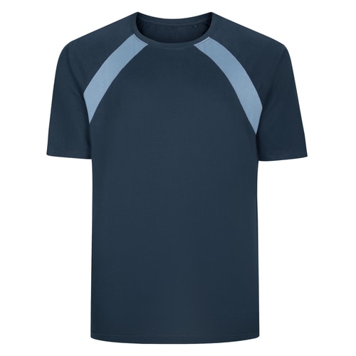 Bigdude Raglan Cut And Sew T-Shirt Navy/Blue Tall