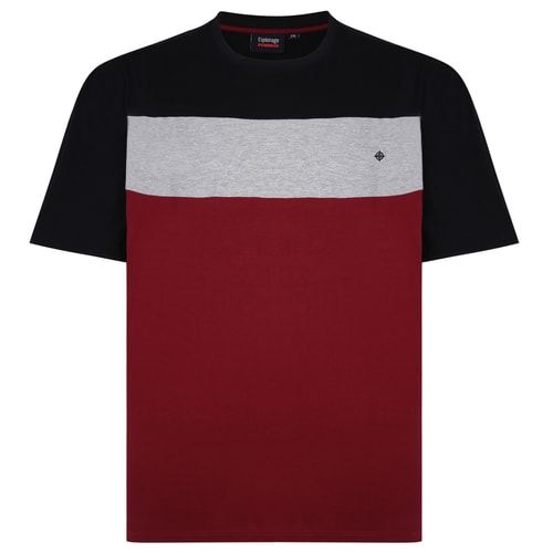 Espionage Cut And Sew Jersey T-Shirt Black/Wine/Grey