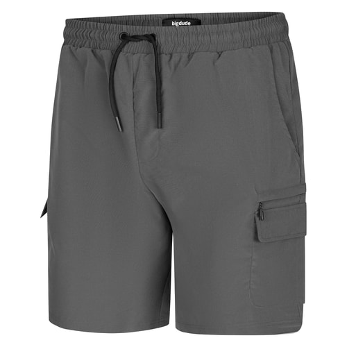 Bigdude Fully Elasticated Tech Cargo Shorts Charcoal