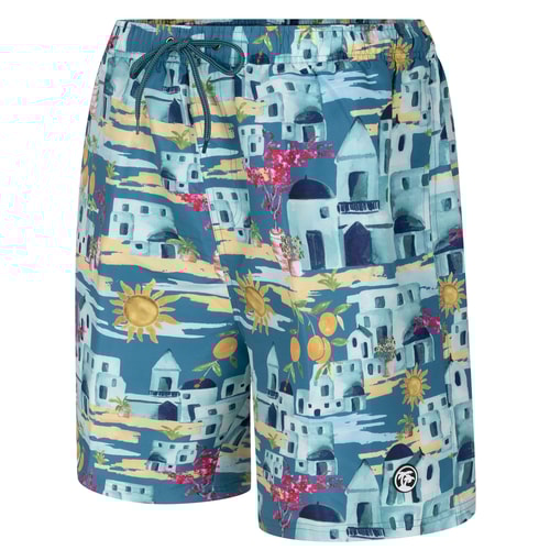 Espionage Greek Villa Print Swim Shorts Multi