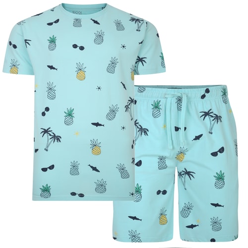 Bigdude Summer Print Pyjama Set Turquoise