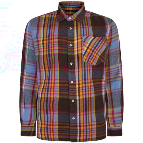 Bigdude Summer Long Sleeve Flannel Shirt Multi Tall