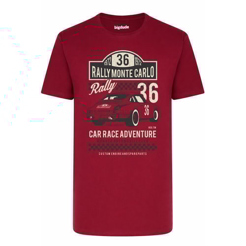 Bigdude 36 Rally Monte Carlo Print T-Shirt Crimson Red