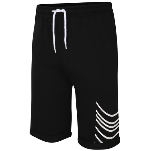 Bigdude Roll Up Loopback Jogger Shorts Black