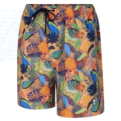 Espionage Tropical Leaf Print Swim Shorts Multi