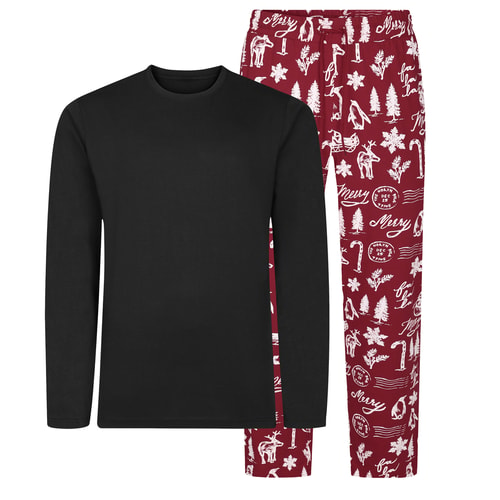 Bigdude Winter Wonderland Christmas PJ Set Black/Crimson