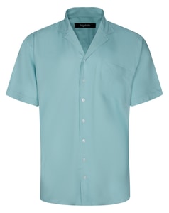 Bigdude Relaxed Collar Rayon Shirt Turquoise