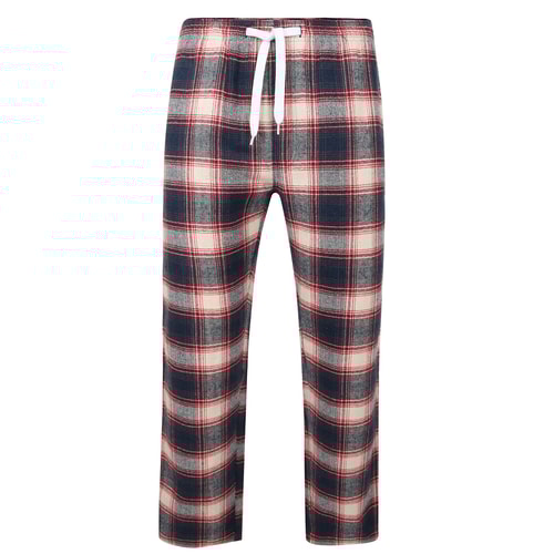 Bigdude Soft Flannel Checked Pyjama Pants Navy