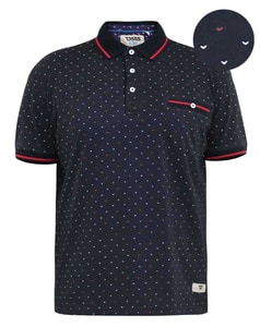 D555 Ashwell All Over Print Polo Shirt Navy