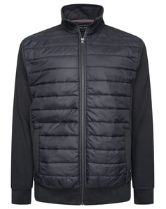 KAM Zip Thru Jacquard Self-Stripe Bubble Top Jacket Black