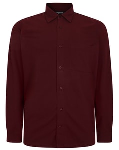 Bigdude Pique Long Sleeve Shirt Burgundy