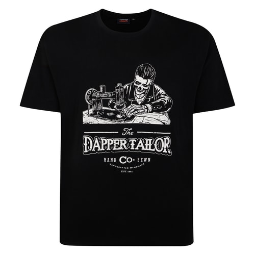 Espionage Dapper Skeleton Print T-Shirt Black