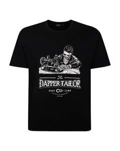 Espionage Dapper Skeleton Print T-Shirt Black
