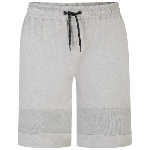 Bigdude Ribbed Panel Jogger Shorts Grey Marl