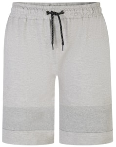 Bigdude Ribbed Panel Jogger Shorts Grey Marl