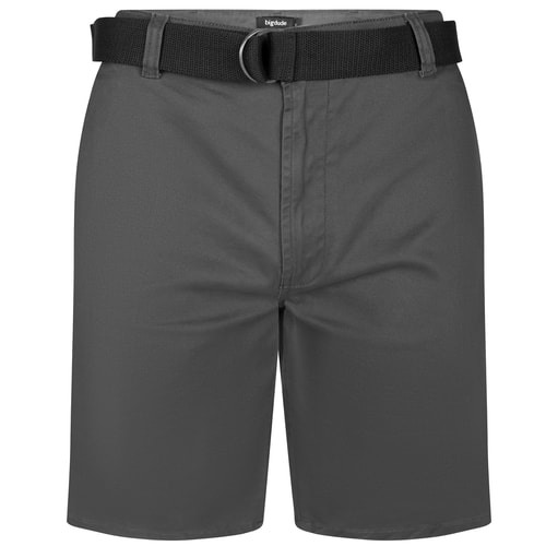 Bigdude Stretch Chino Shorts With Belt Charcoal