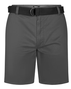 Bigdude Stretch Chino Shorts With Belt Charcoal