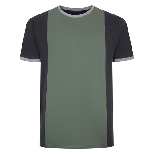 Bigdude Vertical Colour Block T-Shirt Charcoal Tall