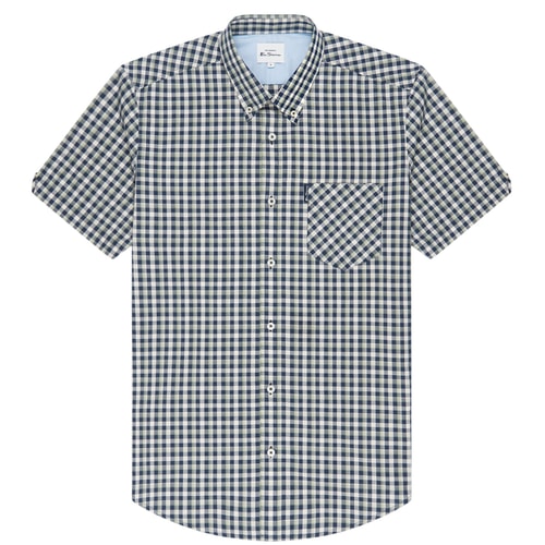 Ben Sherman Mini Gradient Check Shirt Marine Blue