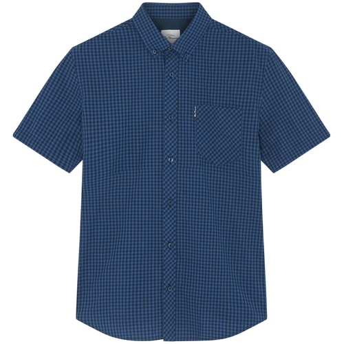 Ben Sherman Short Sleeve Signature Gingham Shirt Royal Blue