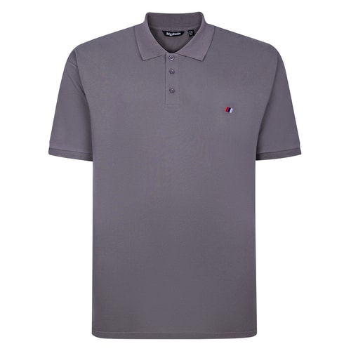 Bigdude Embroidered Logo Polo Shirt Stone Tall