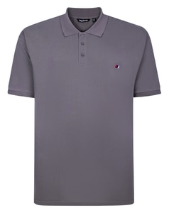Bigdude Embroidered Logo Polo Shirt Stone Tall