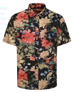 Bigdude Classic Floral Short Sleeve Shirt Black
