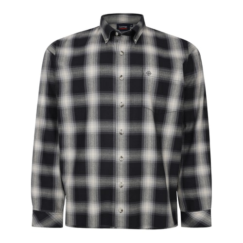 Espionage Brush Check Long Sleeve Shirt Black/Grey