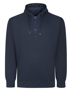 Bigdude Waffle Button Front Hoodie Navy