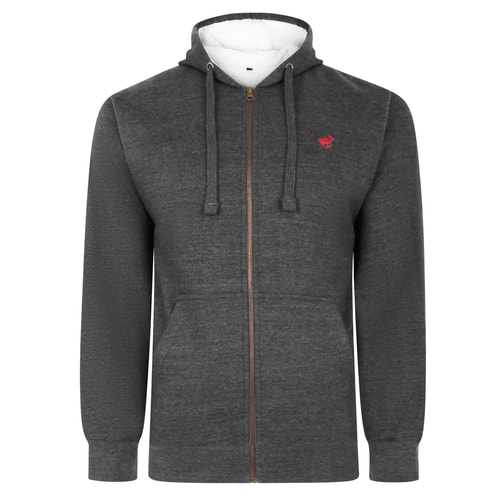 Bigdude Sherpa Lined Zip Hoody Charcoal
