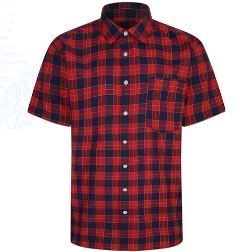 Bigdude Short Sleeve Checked Summer Shirt Red