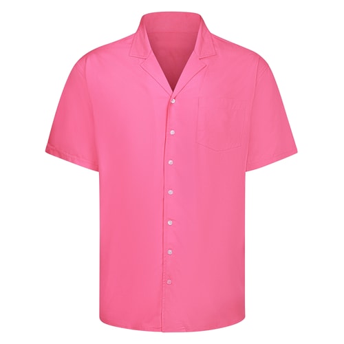 Bigdude Relaxed Collar Rayon Shirt Pink