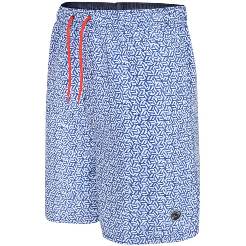 Espionage Geometric Print Swim Shorts Navy