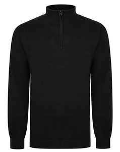 Bigdude Half Zip Knitted Jumper Black