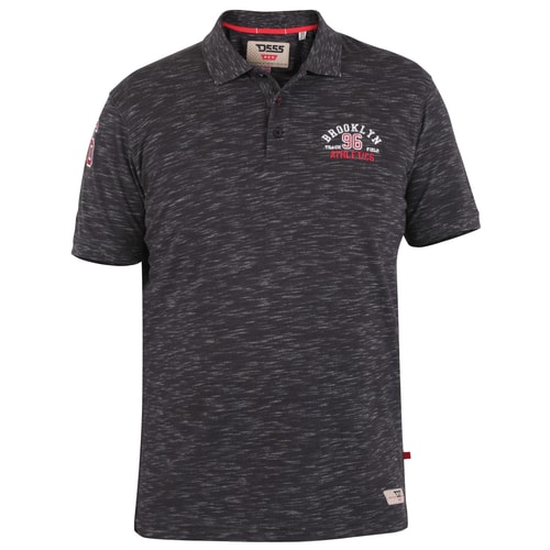 D555 Clawton Brooklyn Athletics Polo Shirt Charcoal Reno