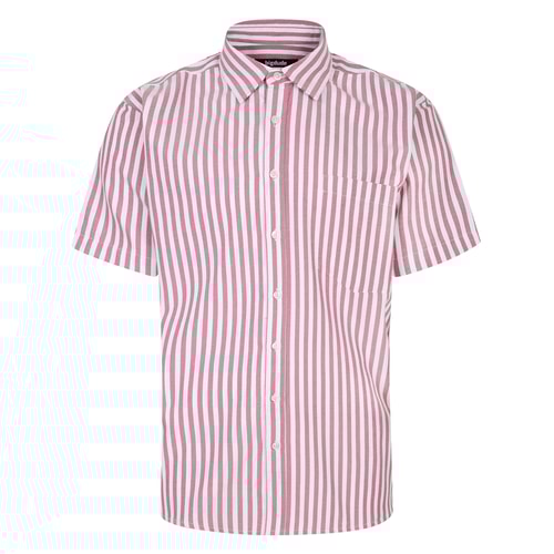 Bigdude Short Sleeve Striped Summer Shirt Red