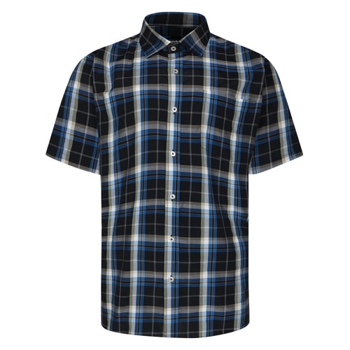 Bigdude Short Sleeve Check Shirt Black