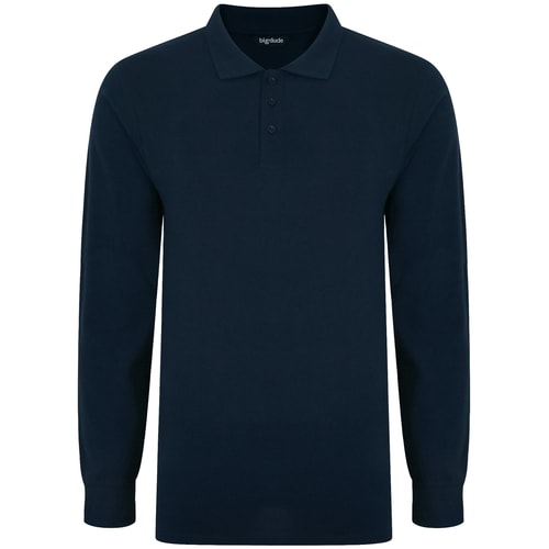 Bigdude Long Sleeve Polo Shirt Navy