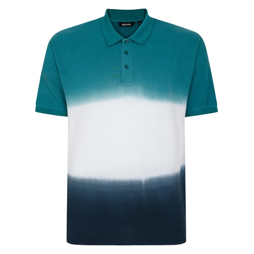 Bigdude Ombre Polo Shirt Green/White/Navy