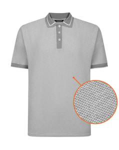 Bigdude Two Tone Tipped Polo Grey Tall