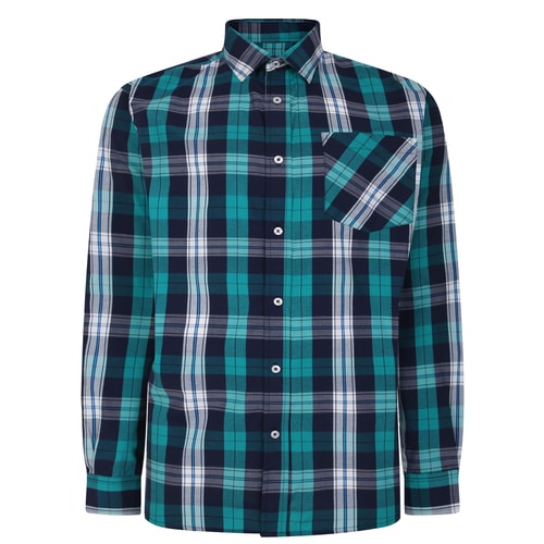 Bigdude Long Sleeve Check Shirt Green Tall
