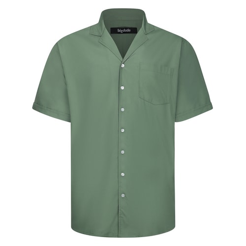 Bigdude Relaxed Collar Rayon Shirt Sage Green
