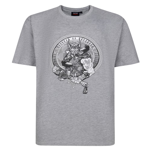 Espionage Thors Hammer Print T-Shirt Silver Marl