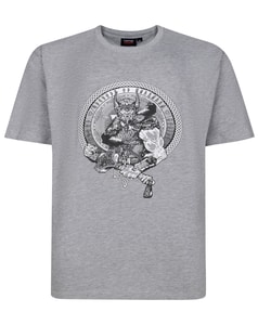 Espionage Thors Hammer Print T-Shirt Silver Marl