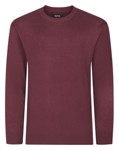 Bigdude Herringbone Jumper Dark Maroon